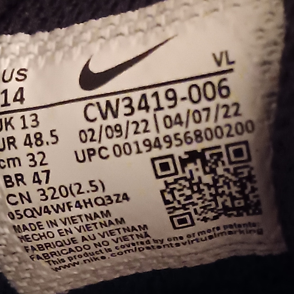 2022 Nike Air Zoom Shoes/Sneakers (CW3419-006) Black/White New Men’s Size 14 - Picture 12 of 12